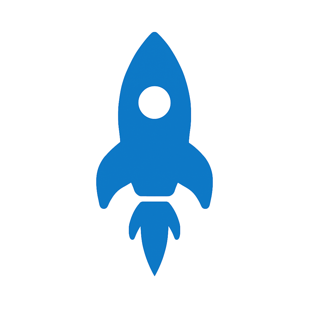Icon einer Rakete – Projekt sofort starten ohne Wartezeit